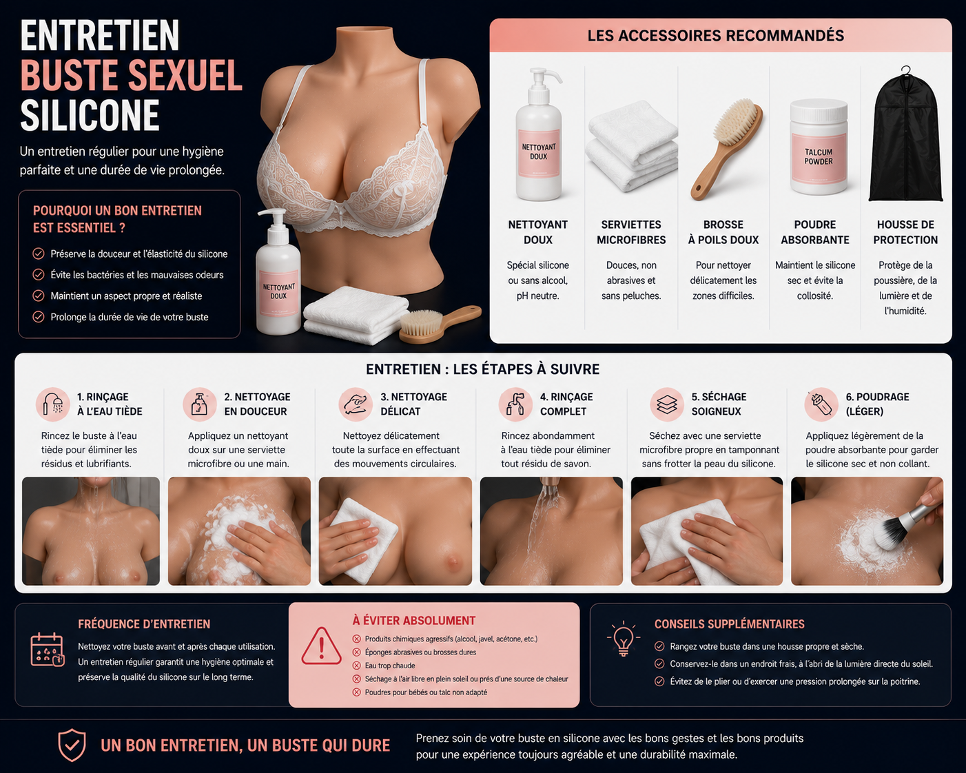 entretien buste sexuel silicone